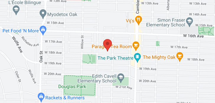 map of 637 W 18TH AVENUE